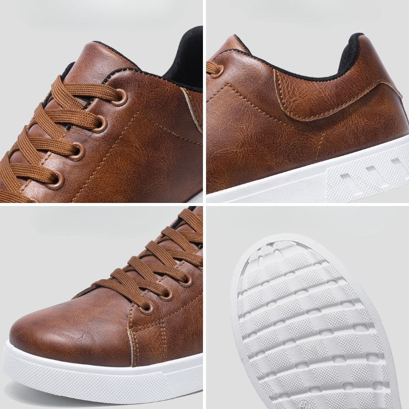 Veganska sneakers herr i textil – dämpad innersula och slitstark gummisåla