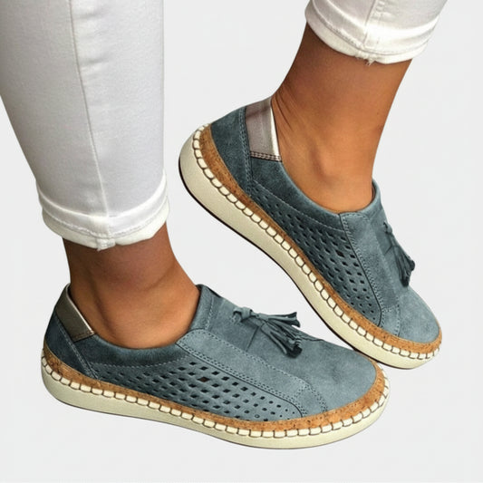 Bekväma slip-on sneakers dam i textil