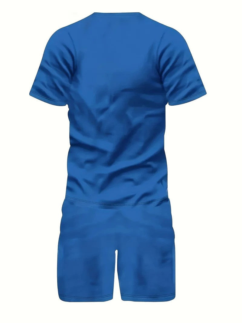 Sommarset herr i bomull – lätt tvådelat set med t-shirt och shorts