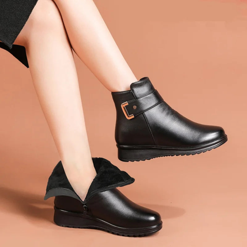 Bekväma komfortboots dam med robust sula