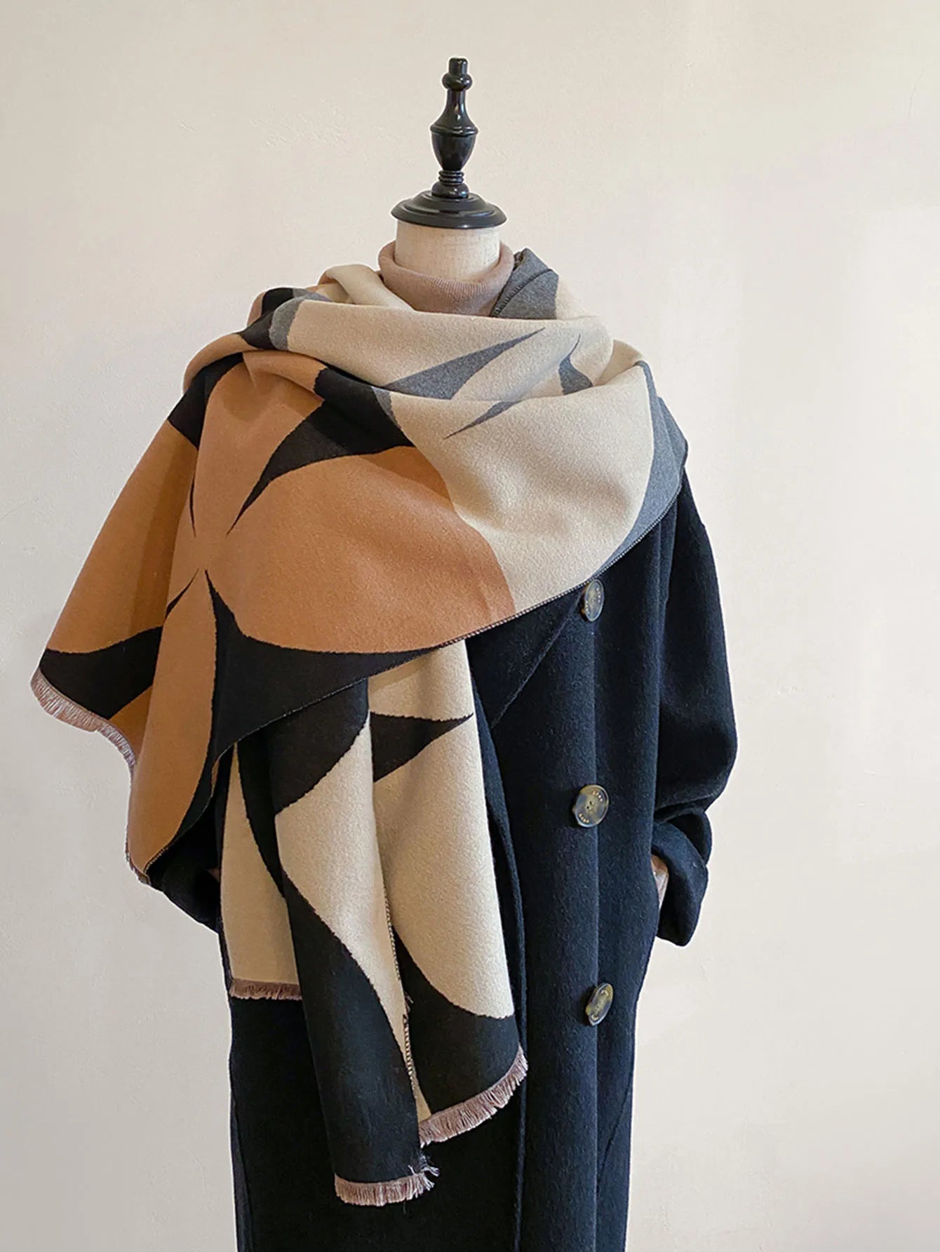 Vändbar scarf dam i akryl