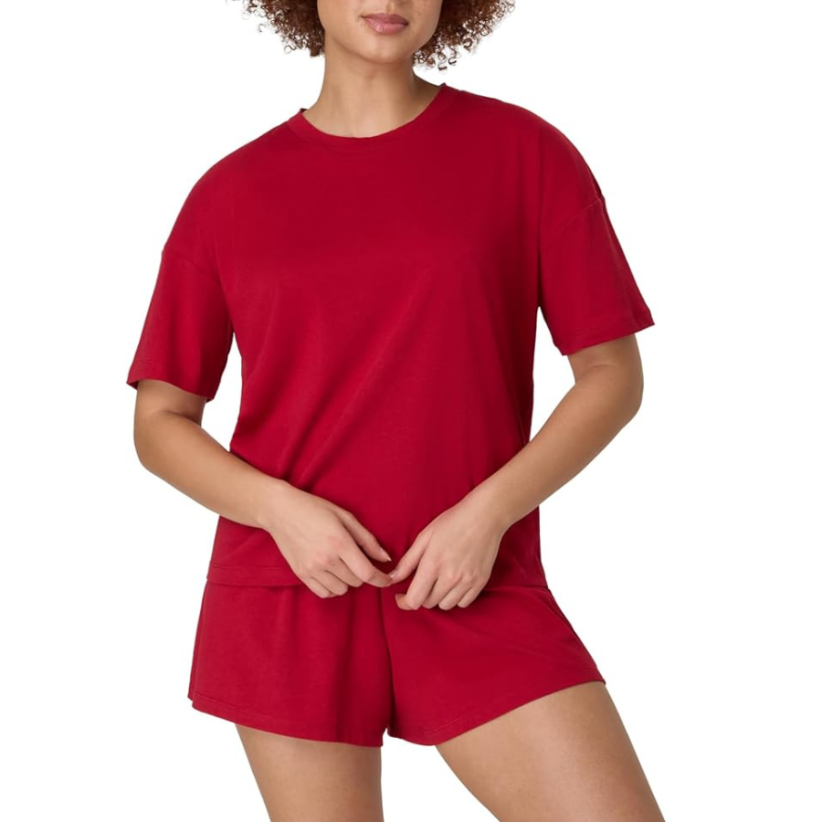 Mjuk och ledig pyjamas för dam (röd)