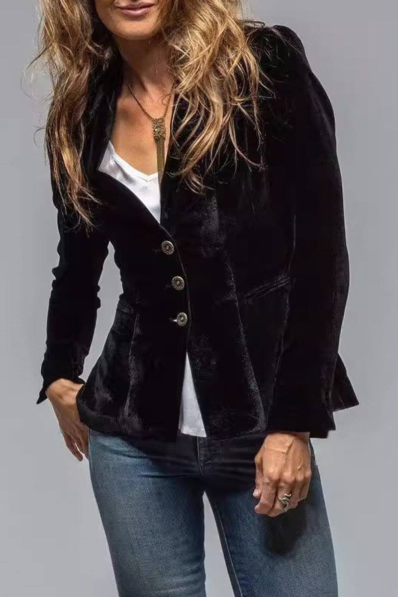 Slim fit blazer dam med enkelknäppning och klassiskt slag