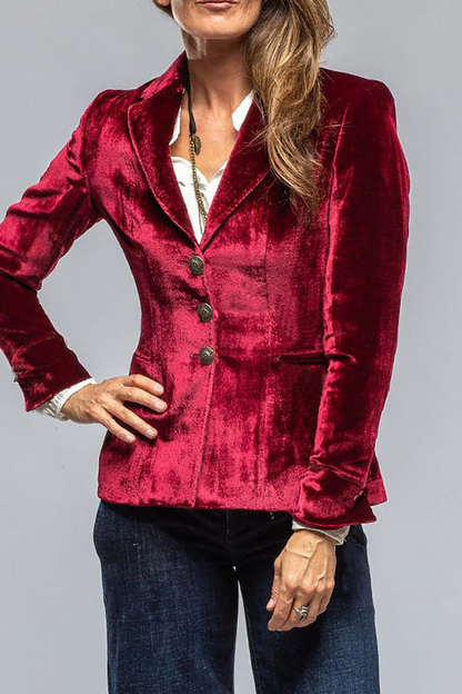 Slim fit blazer dam med enkelknäppning och klassiskt slag