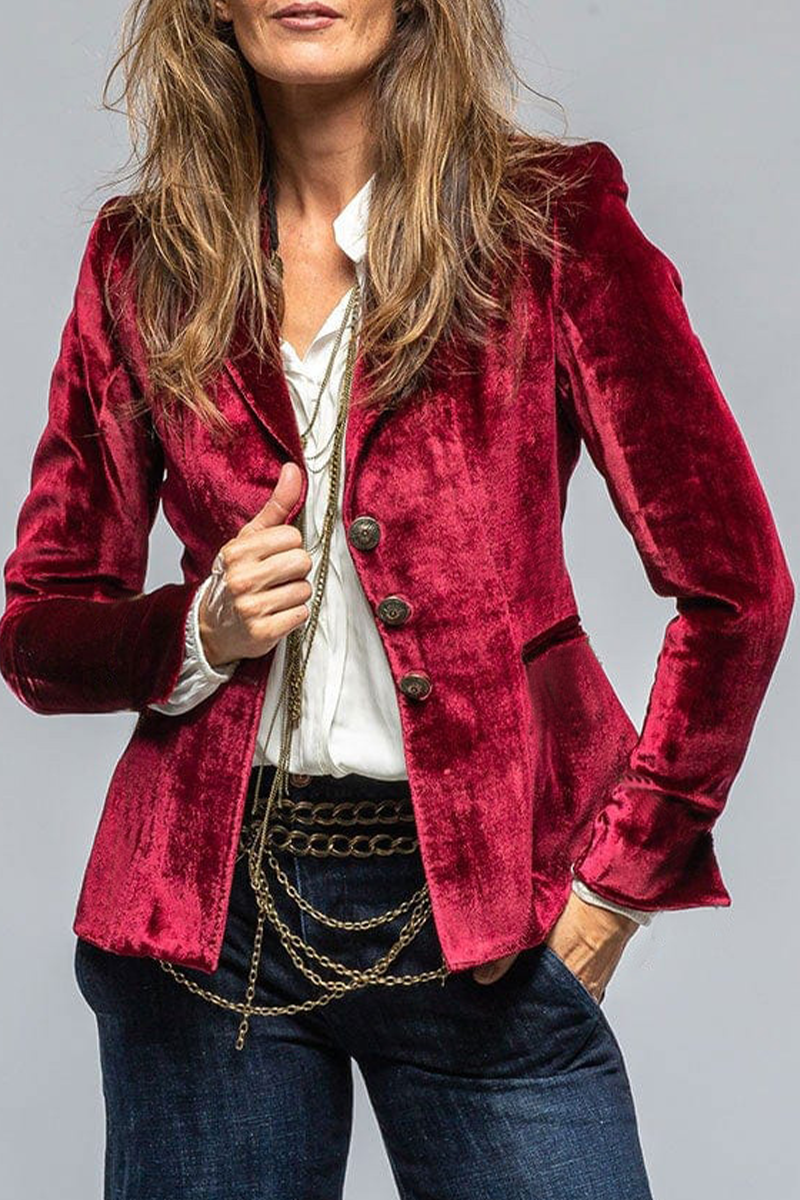 Slim fit blazer dam med enkelknäppning och klassiskt slag