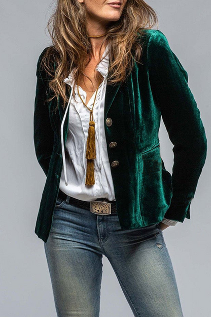 Slim fit blazer dam med enkelknäppning och klassiskt slag