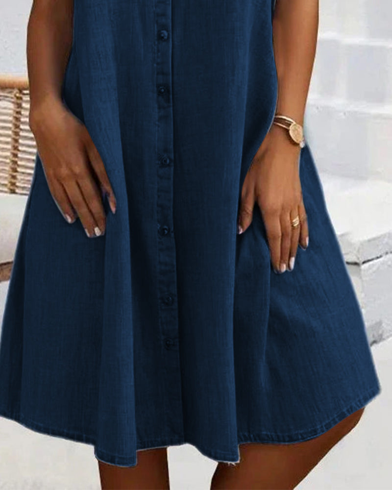 Lättviktsklänning dam i denim-look