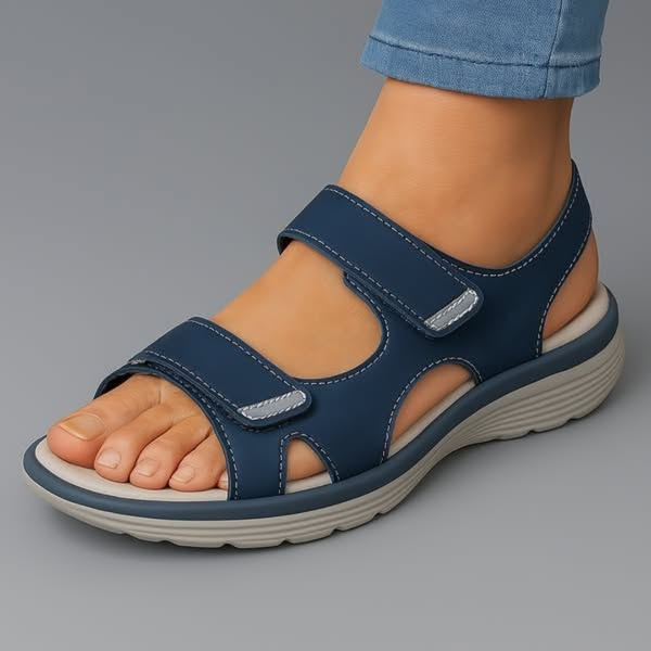 Ortopediska sandaler dam i textil med dämpad såla