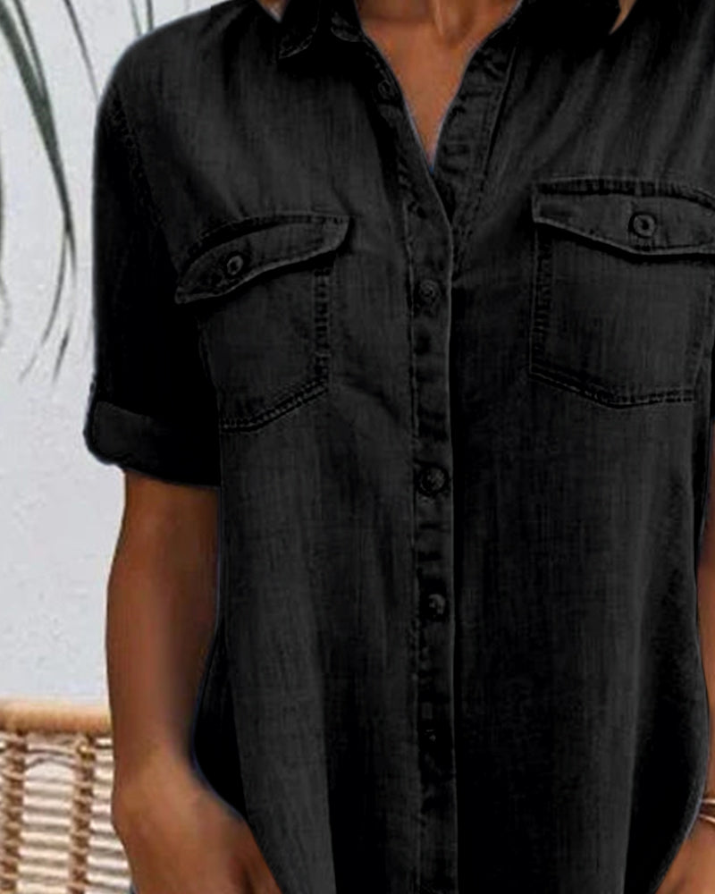 Lättviktsklänning dam i denim-look