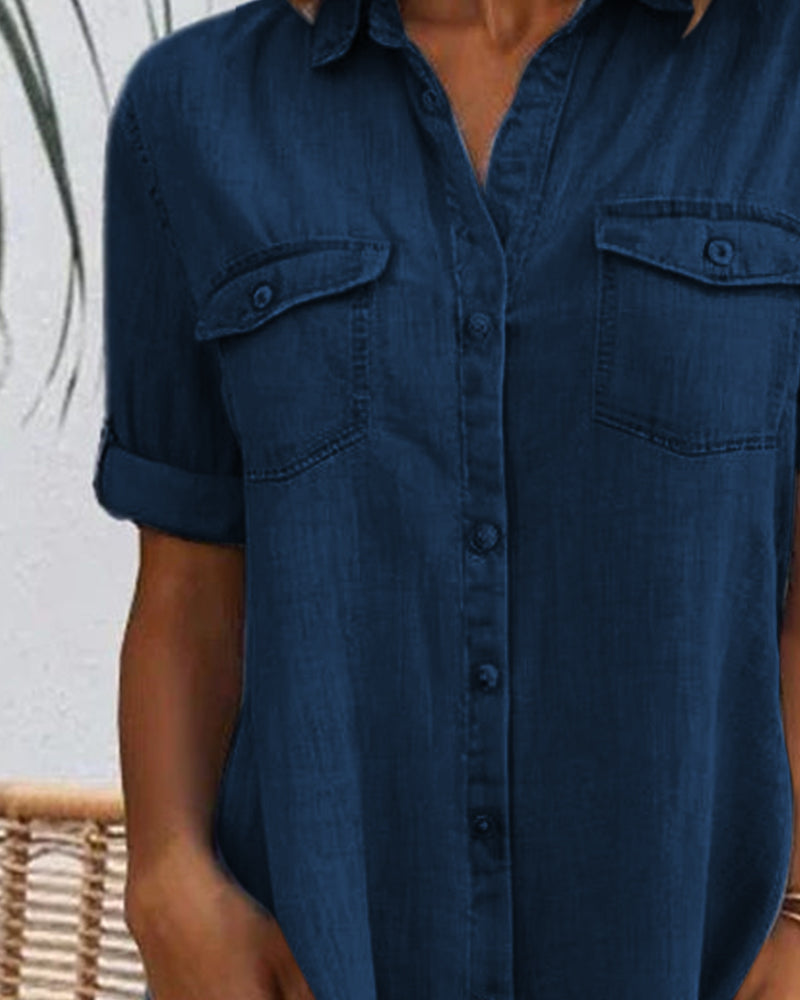 Lättviktsklänning dam i denim-look