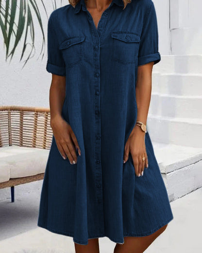Lättviktsklänning dam i denim-look