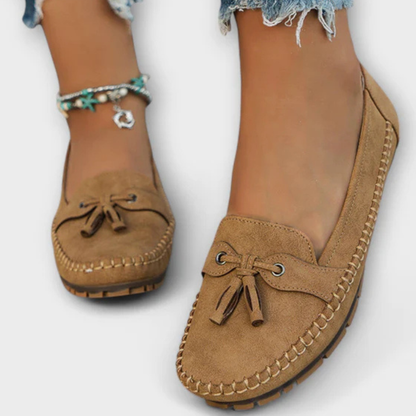 Damloafers med slip-on design brun