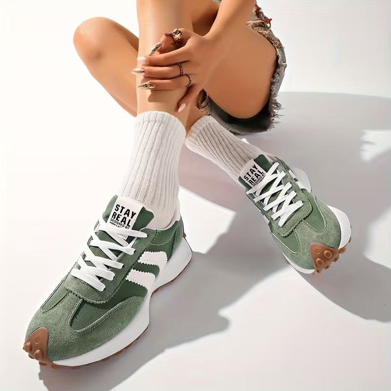 Retro damplatformsneakers med chunky-sula