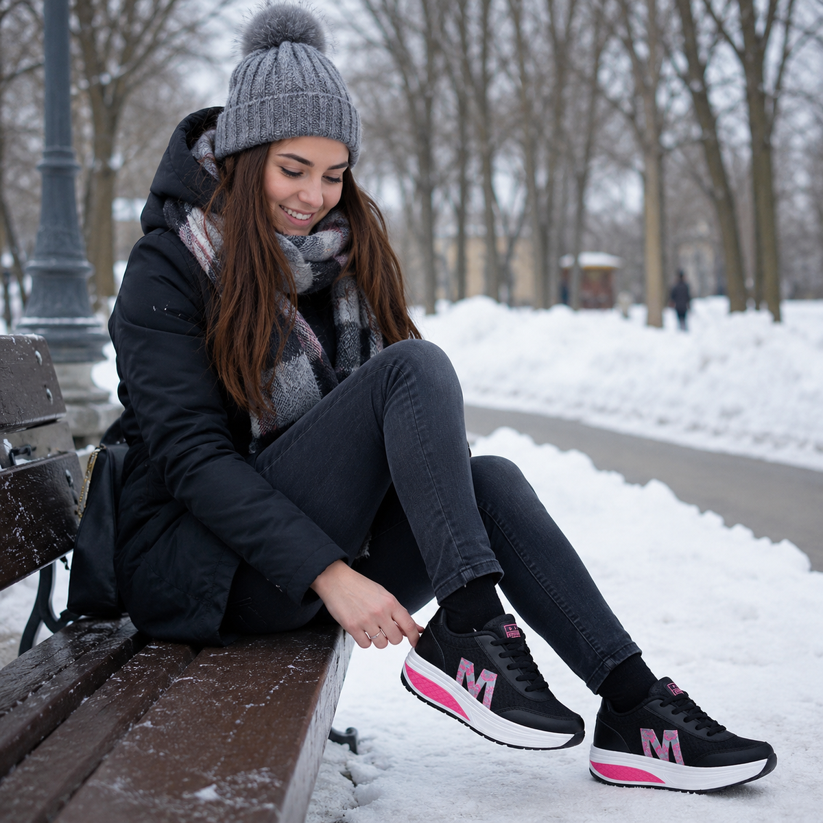 Sneakers dam, ortopediska — korrigerande promenadsko med dämpning