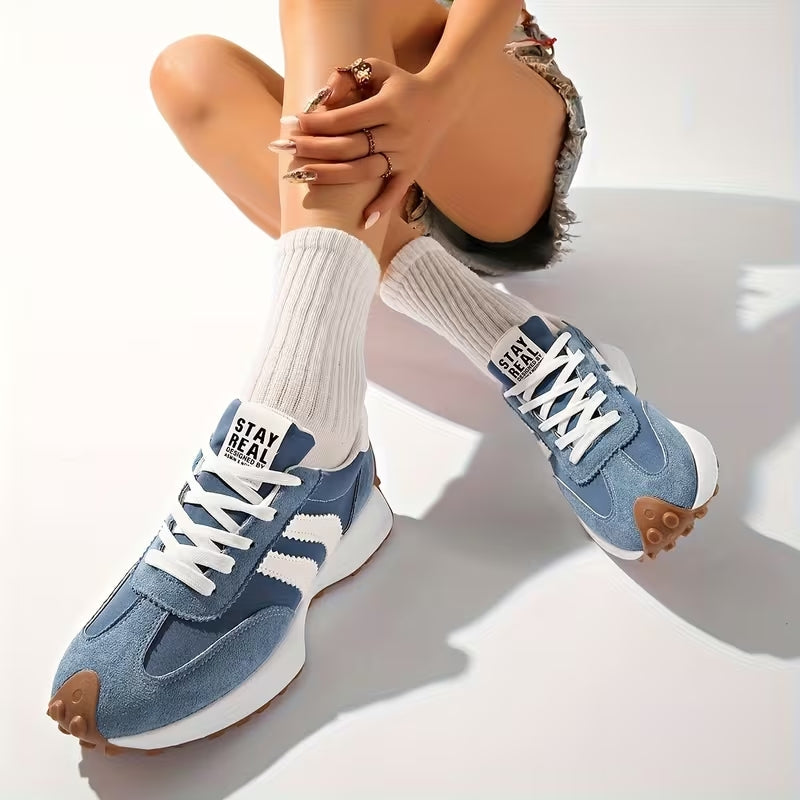 Retro damplatformsneakers med chunky-sula