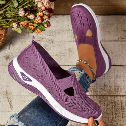 Ortopediska slip-on skor dam i textil – bekväm passform med dämpad innersula