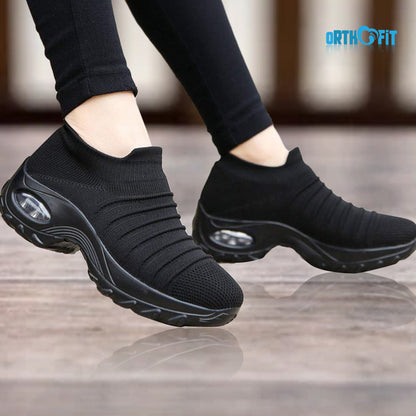 Ortopediska komfortskor dam i textil – dämpad sula och ergonomiskt stöd