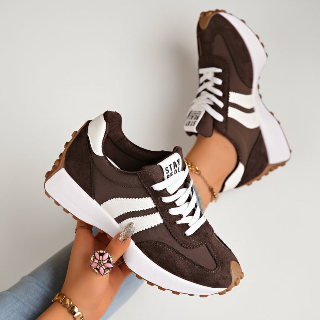 Retro damplatformsneakers med chunky-sula