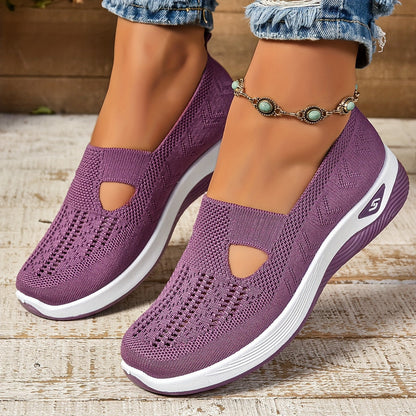 Andningsbara slip-on skor dam i textil