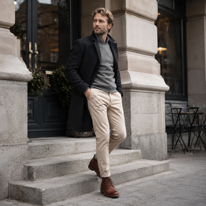 Vinterboots herr, textil — klassiska och varma för kalla dagar