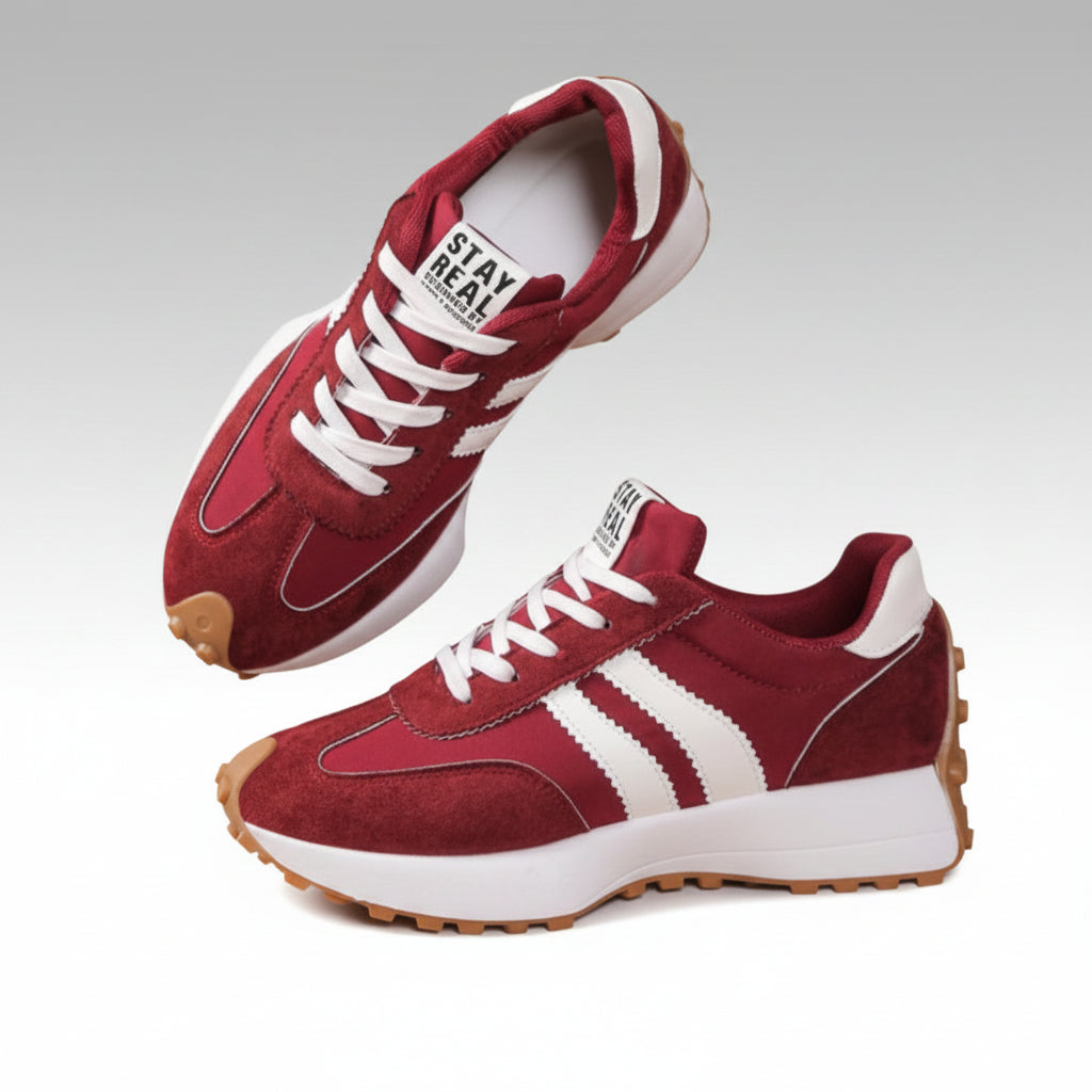 Retro damplatformsneakers med chunky-sula