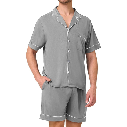 Mjuk pyjamas med korta ärmar för män
