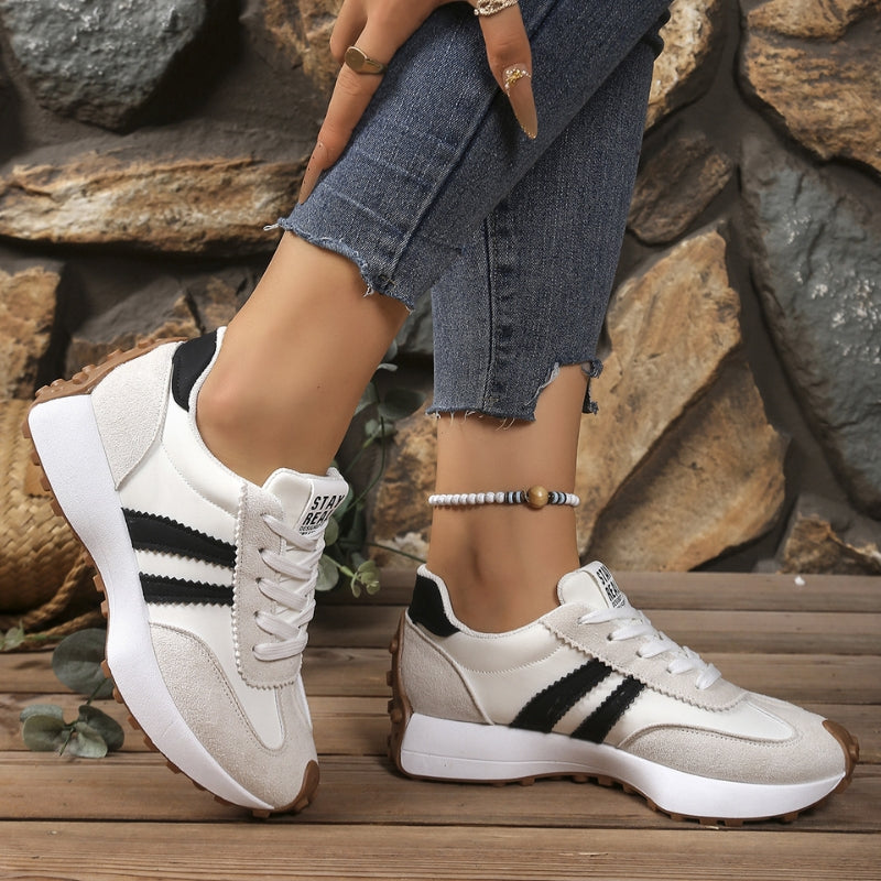 Retro damplatformsneakers med chunky-sula