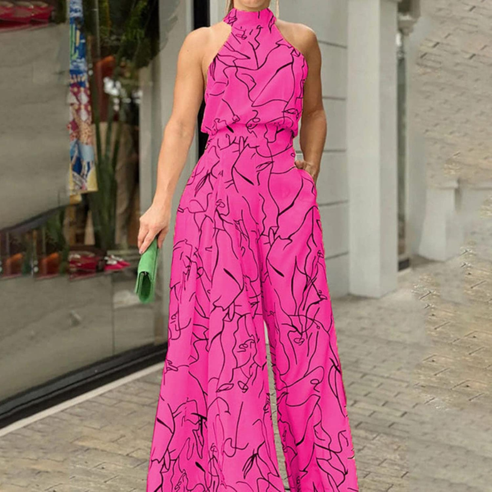 Byxdress dam i polyester, ärmlös