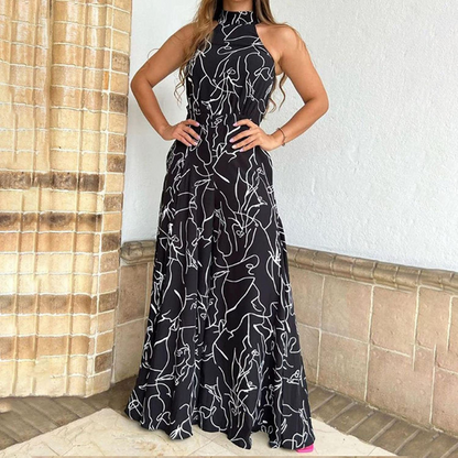 Jumpsuit dam i polyester – ärmlös overall med justerbart skärp