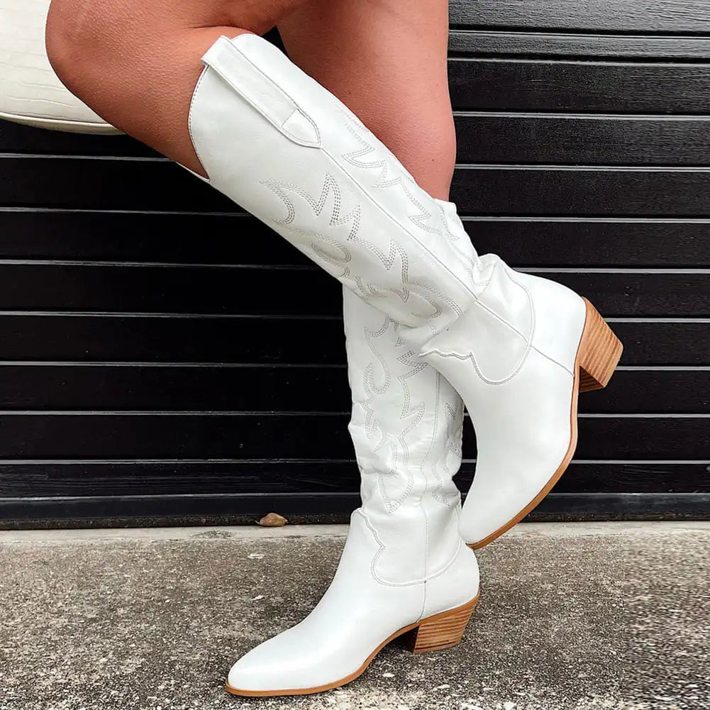 Stilrena westernboots dam i textil