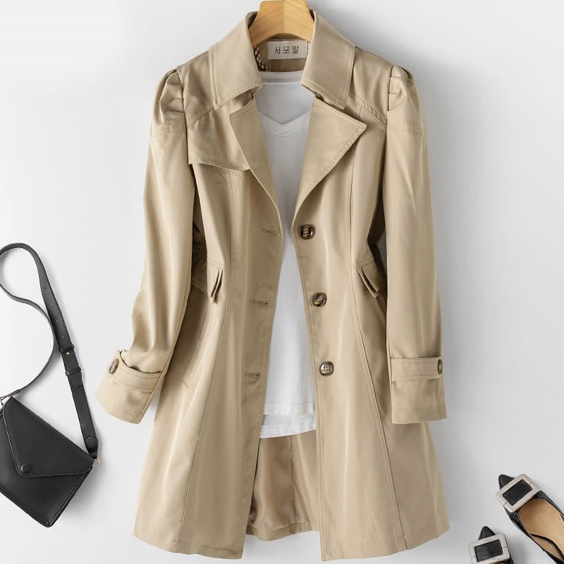 Trenchcoat dam i polyester