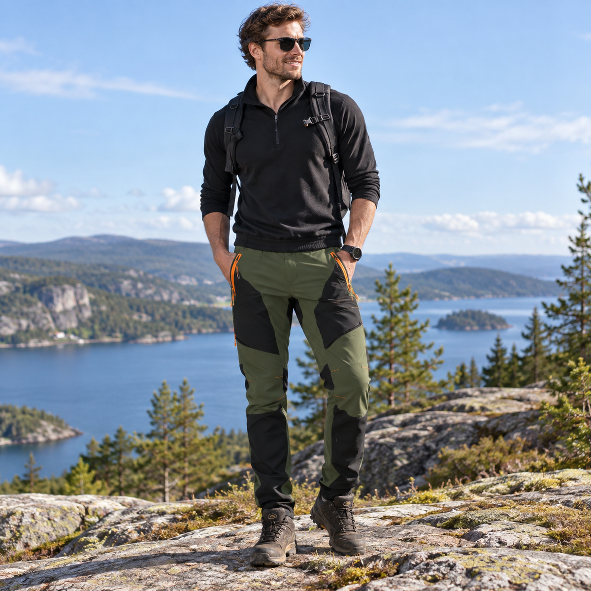 Friluftsbyxor herr, andningsbara — bekväma vandringsbyxor