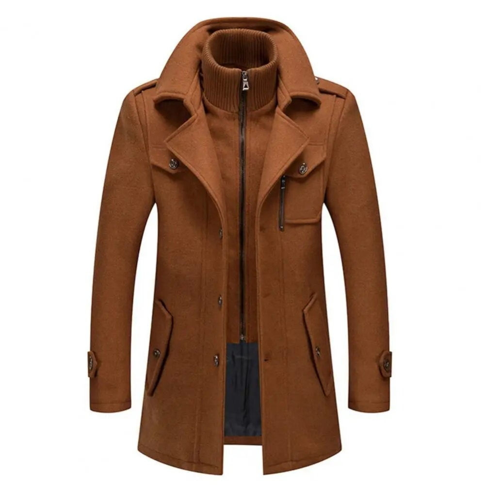 Modern herrjacka med dubbelkrage, khaki