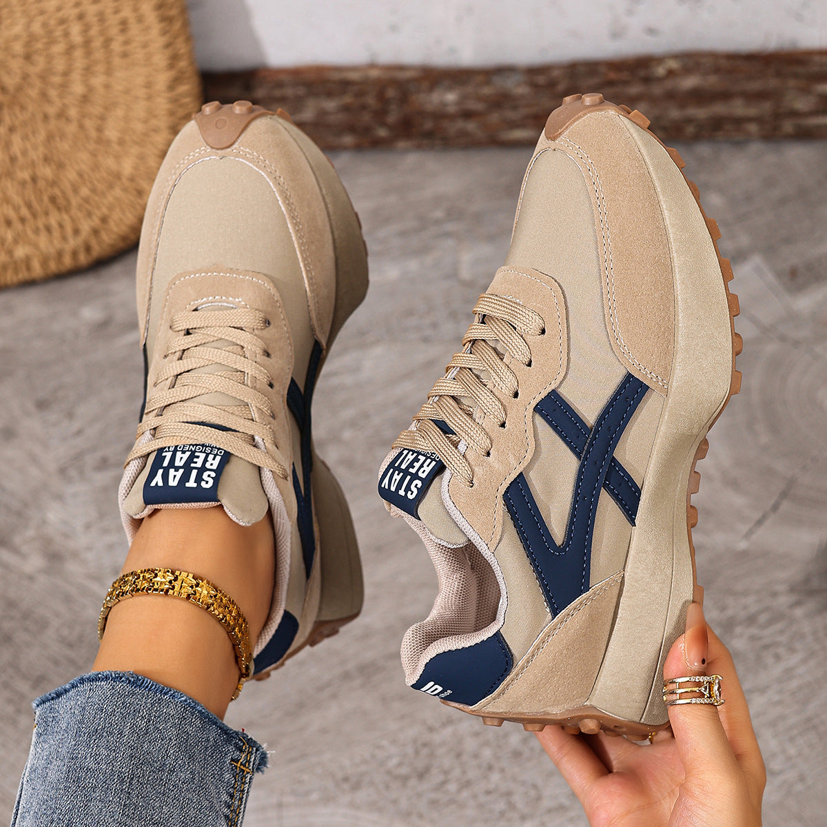 Lätta sneakers dam med dämpad sula