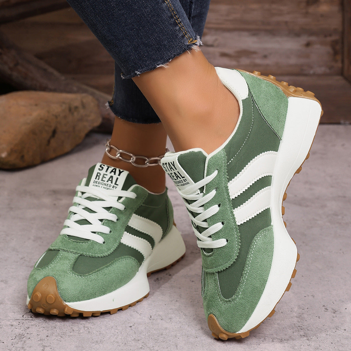 Lätta sneakers dam med dämpad sula