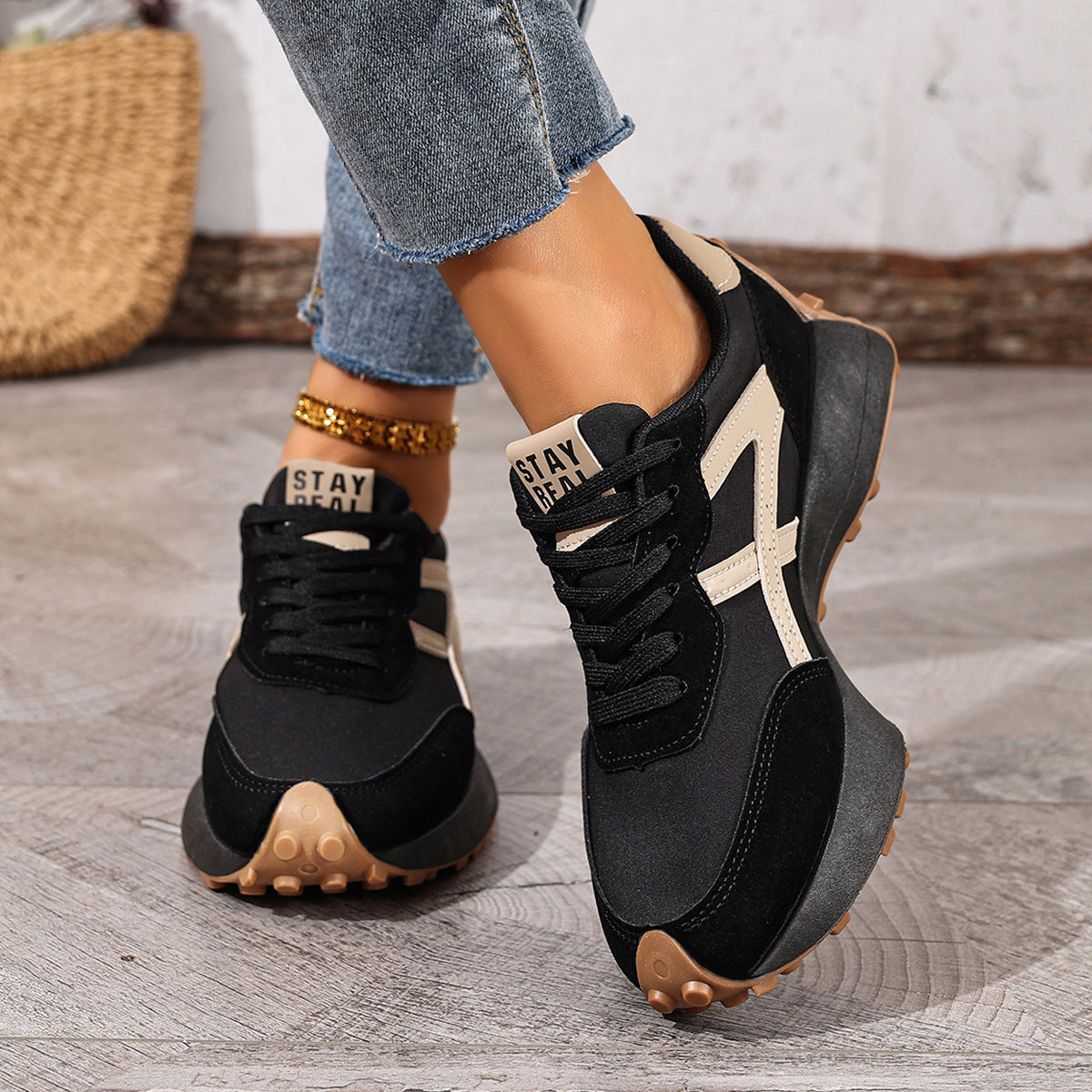 Lätta sneakers dam med dämpad sula