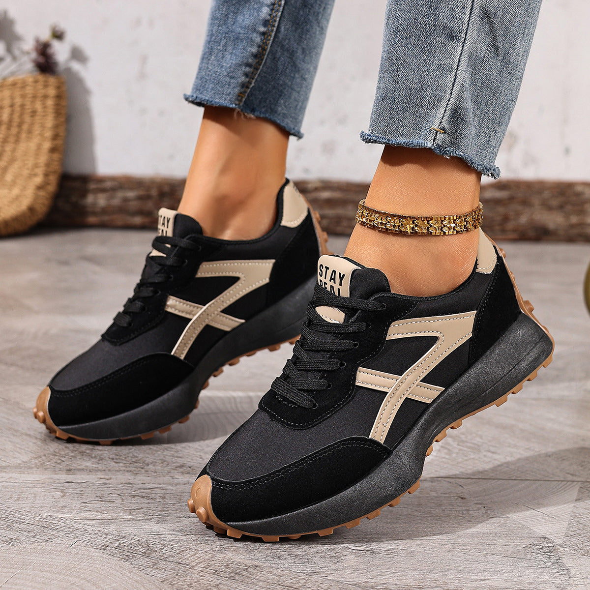 Lätta sneakers dam med dämpad sula