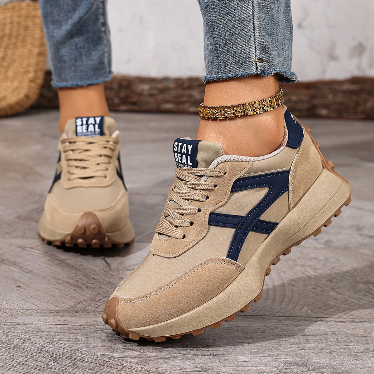 Lätta sneakers dam med dämpad sula
