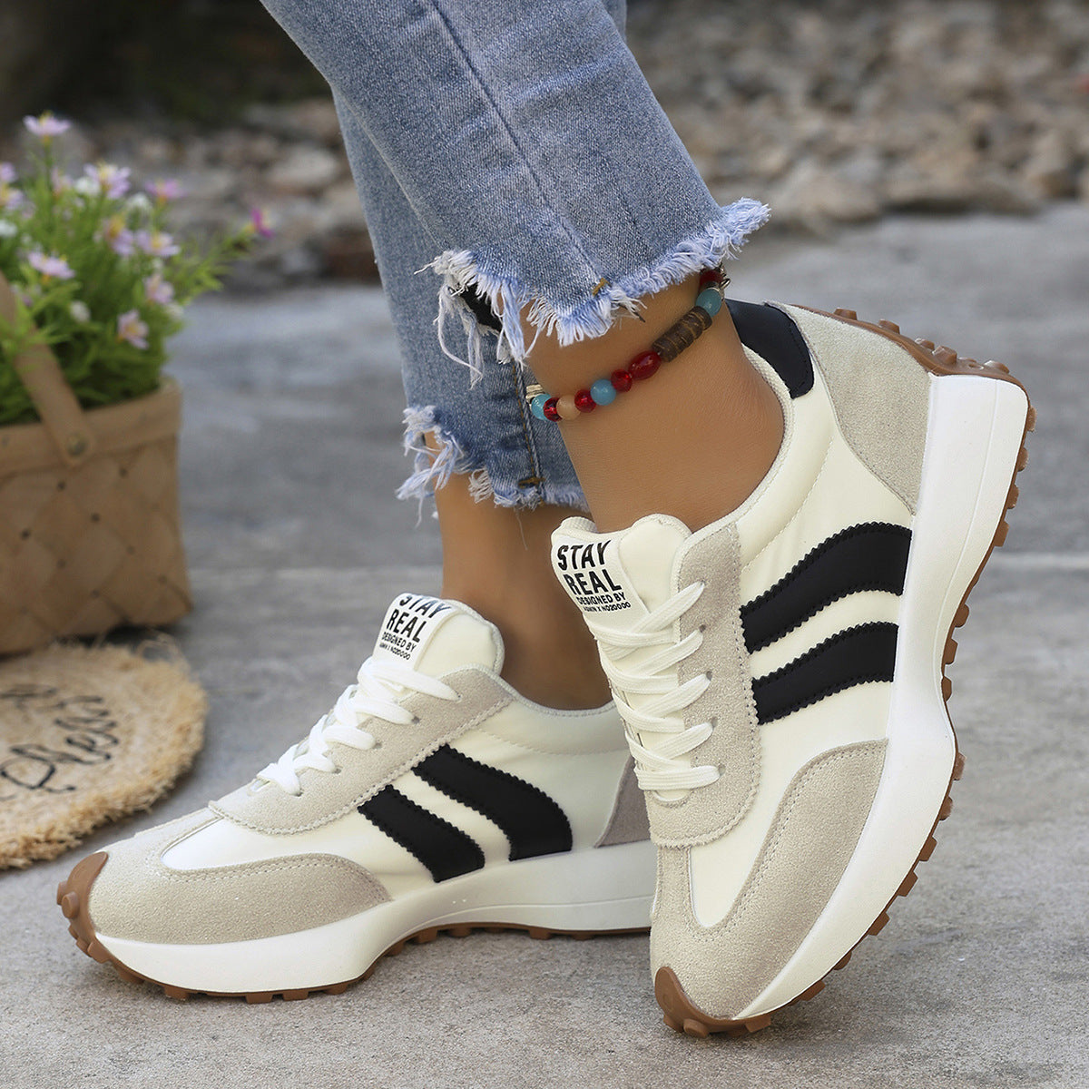 Lätta sneakers dam med dämpad sula