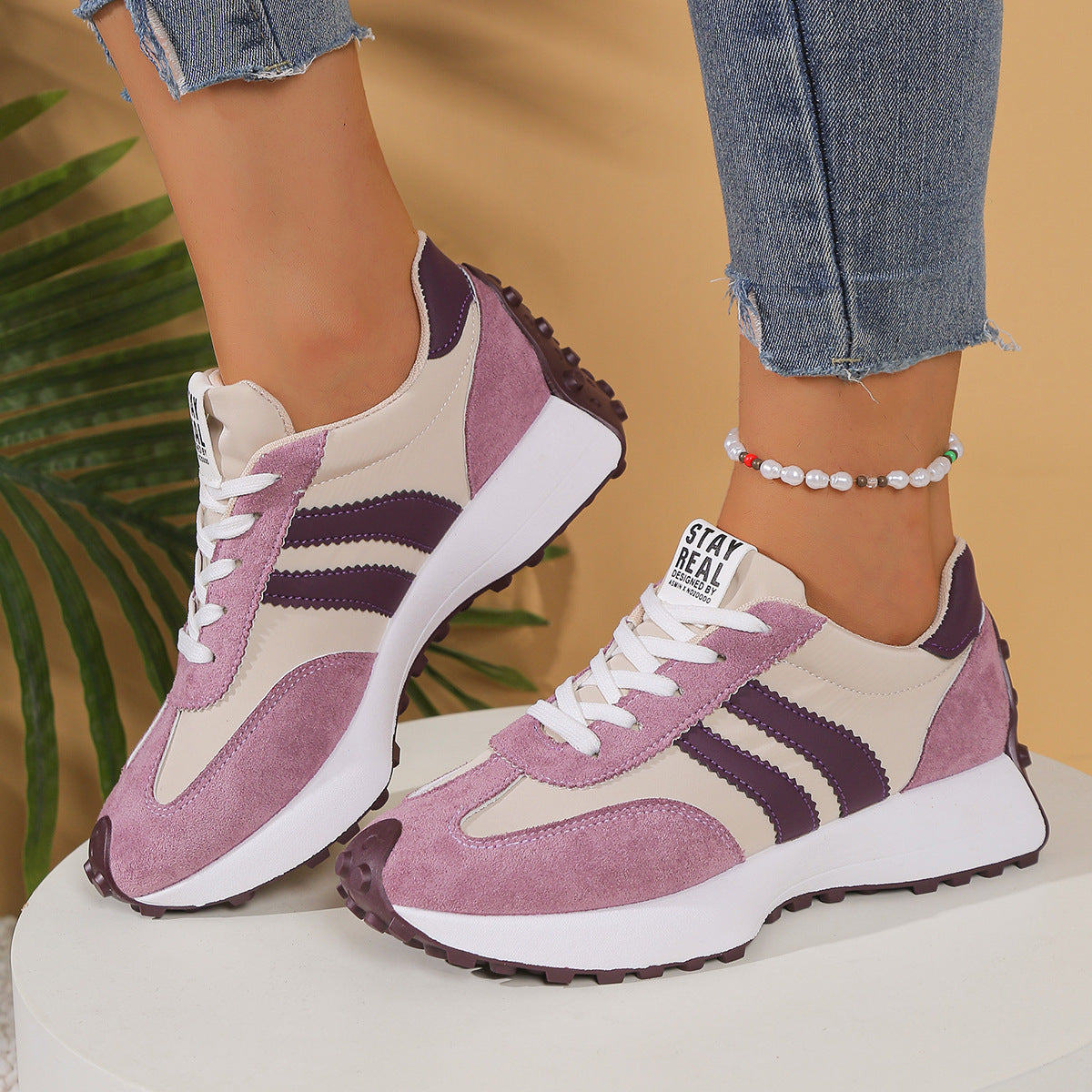 Lätta sneakers dam med dämpad sula