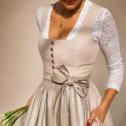 Dirndl dam med rosett, mörkblå