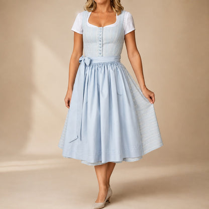 Dirndl dam med rosett för Oktoberfest, grå