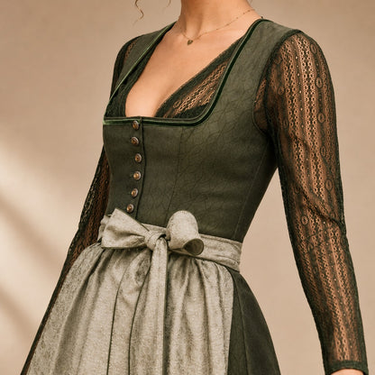 Feminin dirndl dam i bomullsmix
