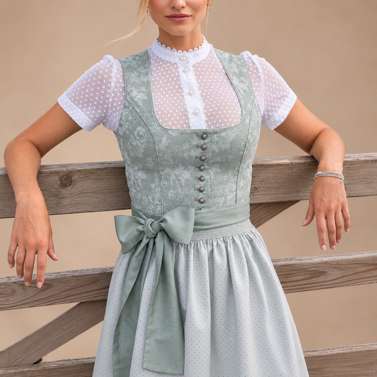 Oktoberfest-klänning dam, grön