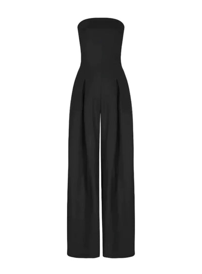 Elegant ärmlös jumpsuit dam med vid passform
