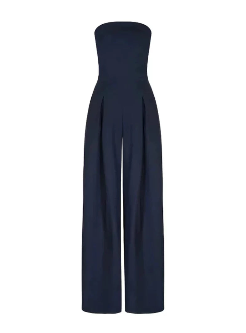 Elegant ärmlös jumpsuit dam med vid passform