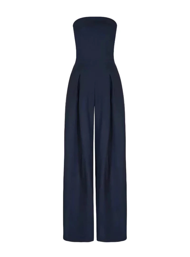 Elegant ärmlös jumpsuit dam med vid passform
