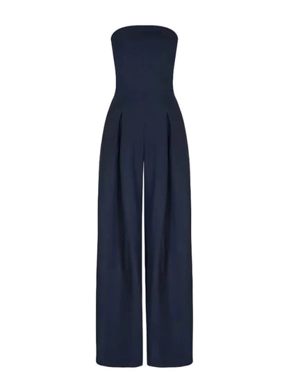 Elegant ärmlös jumpsuit dam med vid passform