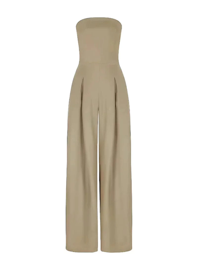 Elegant ärmlös jumpsuit dam med vid passform
