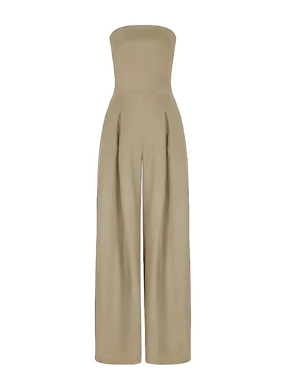 Elegant ärmlös jumpsuit dam med vid passform